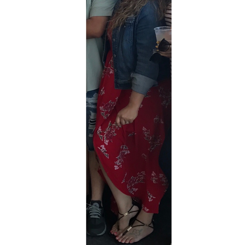 Red maxi boho floral dress - Picture 2 of 8